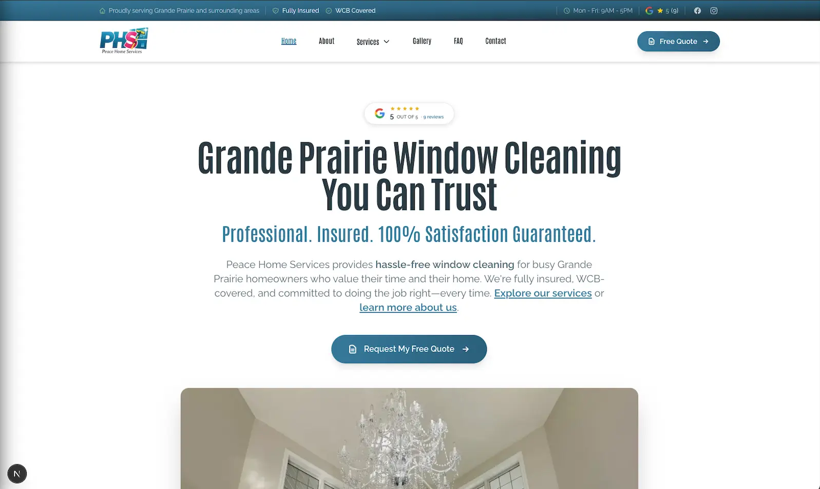 Peace Home website after redesign - modern, fast, professional