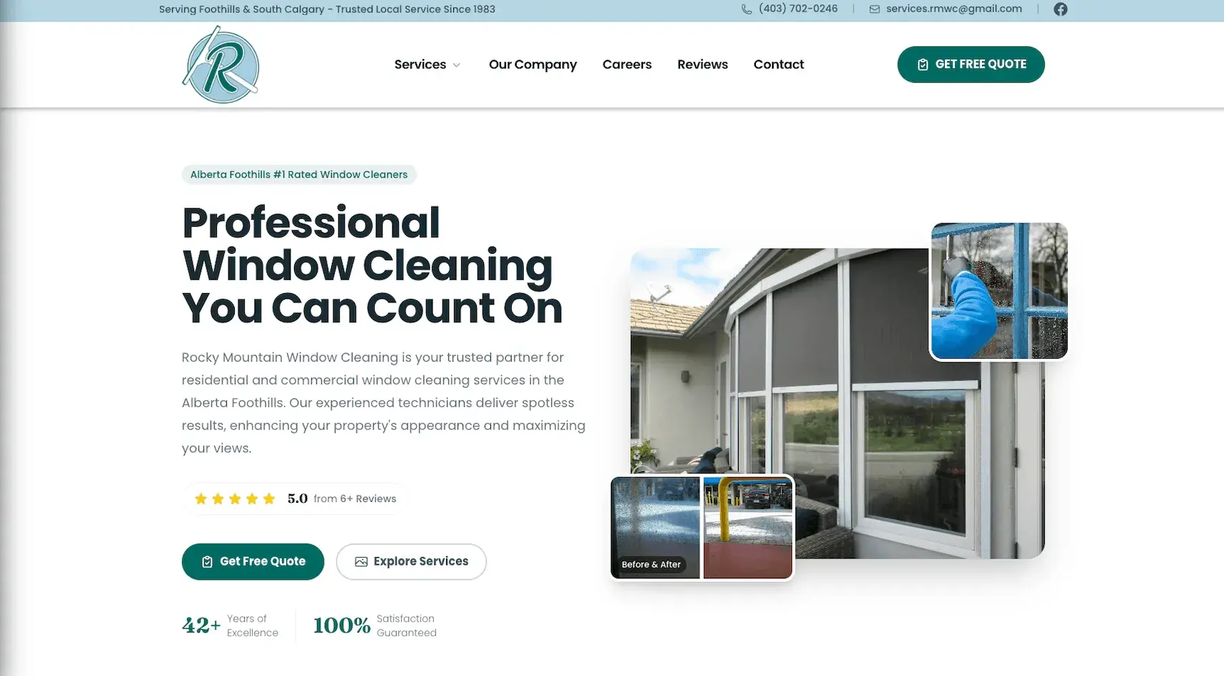 RM Windows website after redesign - modern, fast, professional