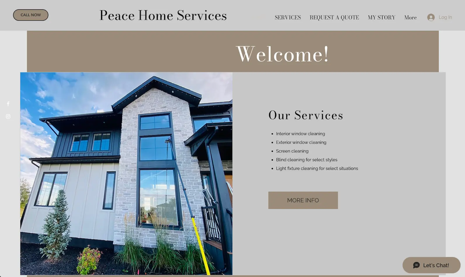Peace Home website before redesign