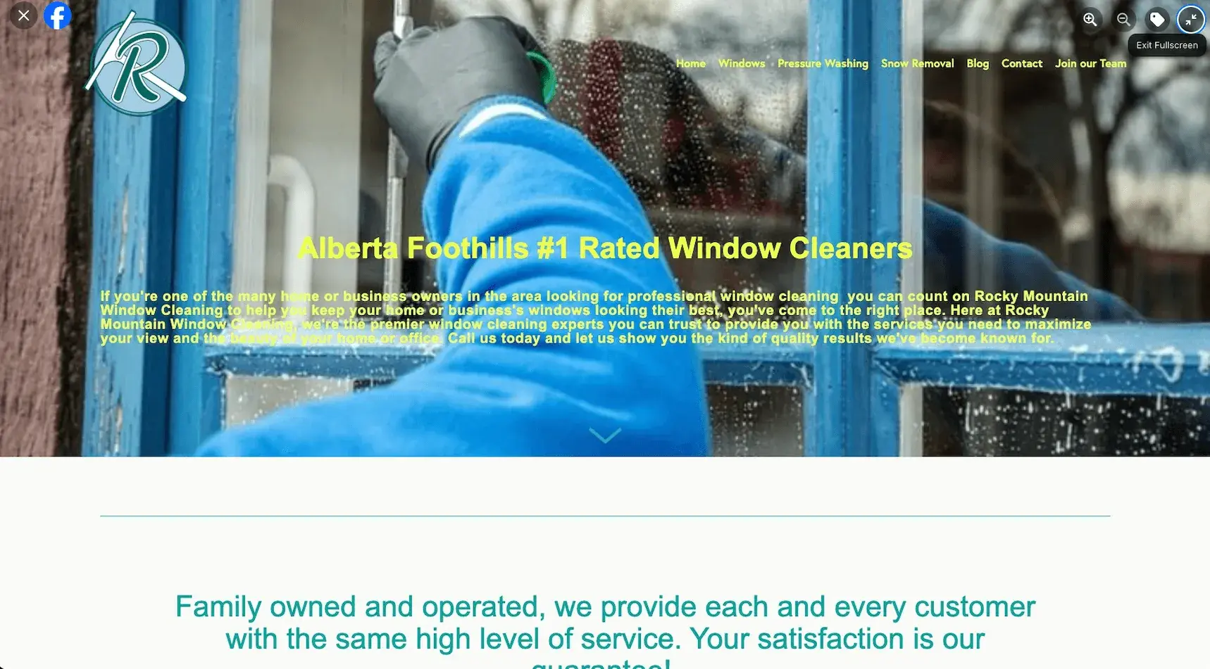 RM Windows website before redesign