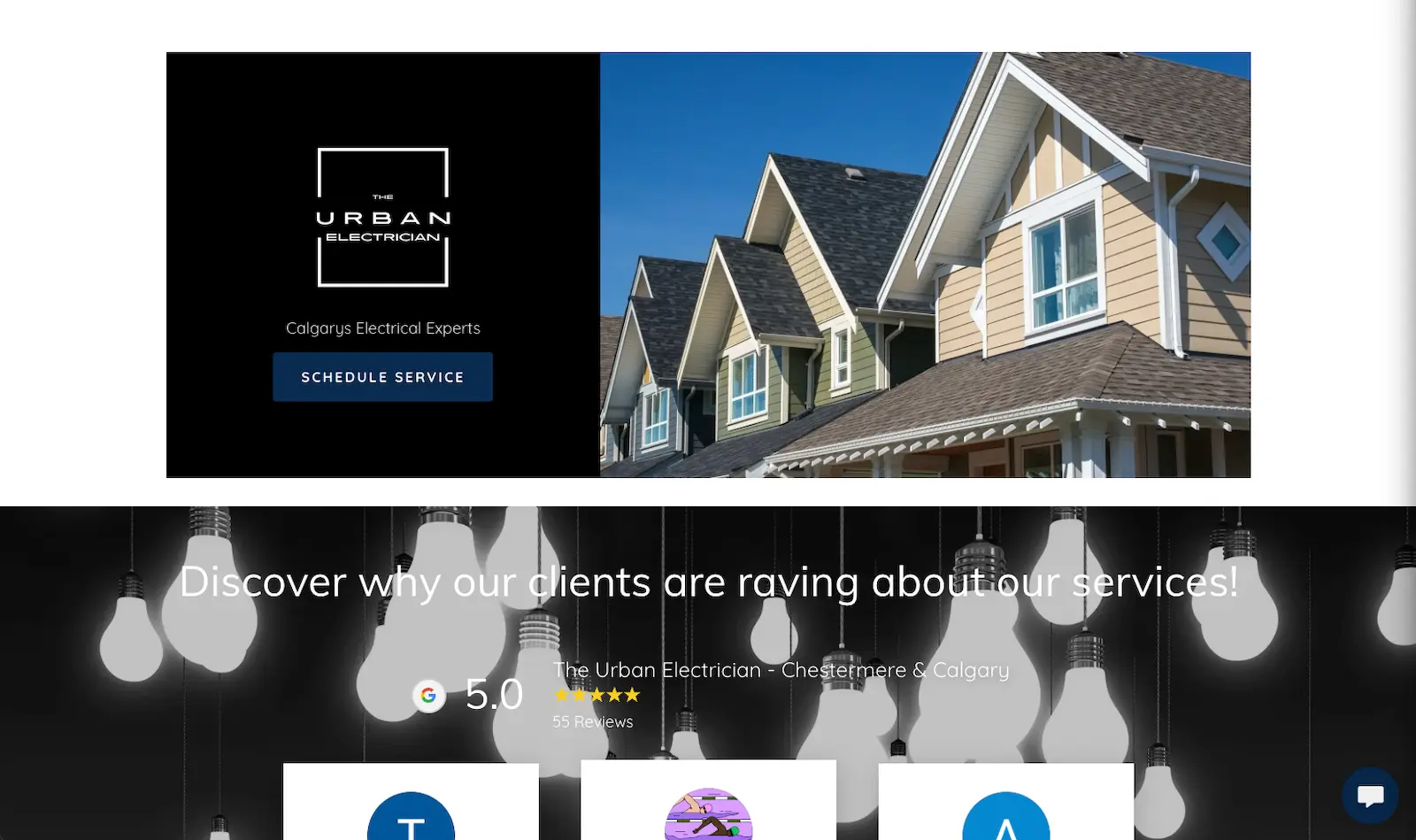 Urban Electrician website before redesign
