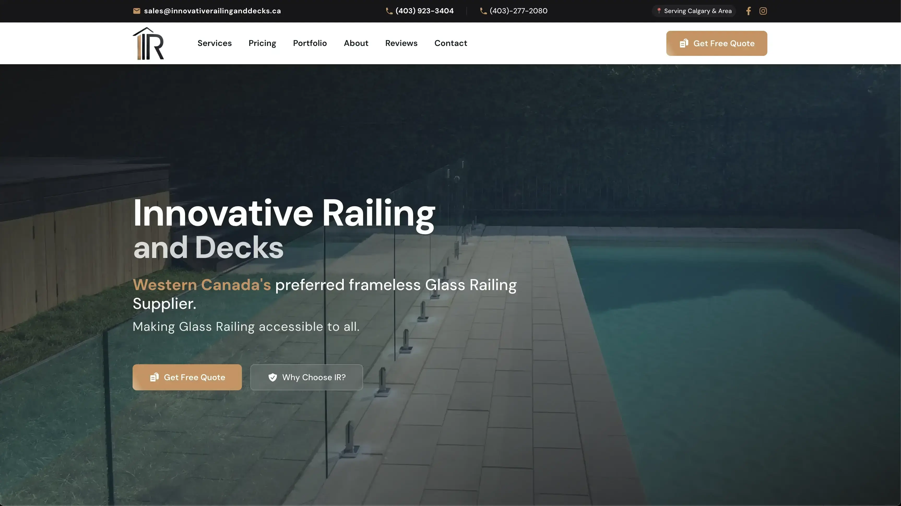 Professional website design for Innovative Railing & Decks - custom web design by SP Web Dev in Airdrie for Alberta small businesses