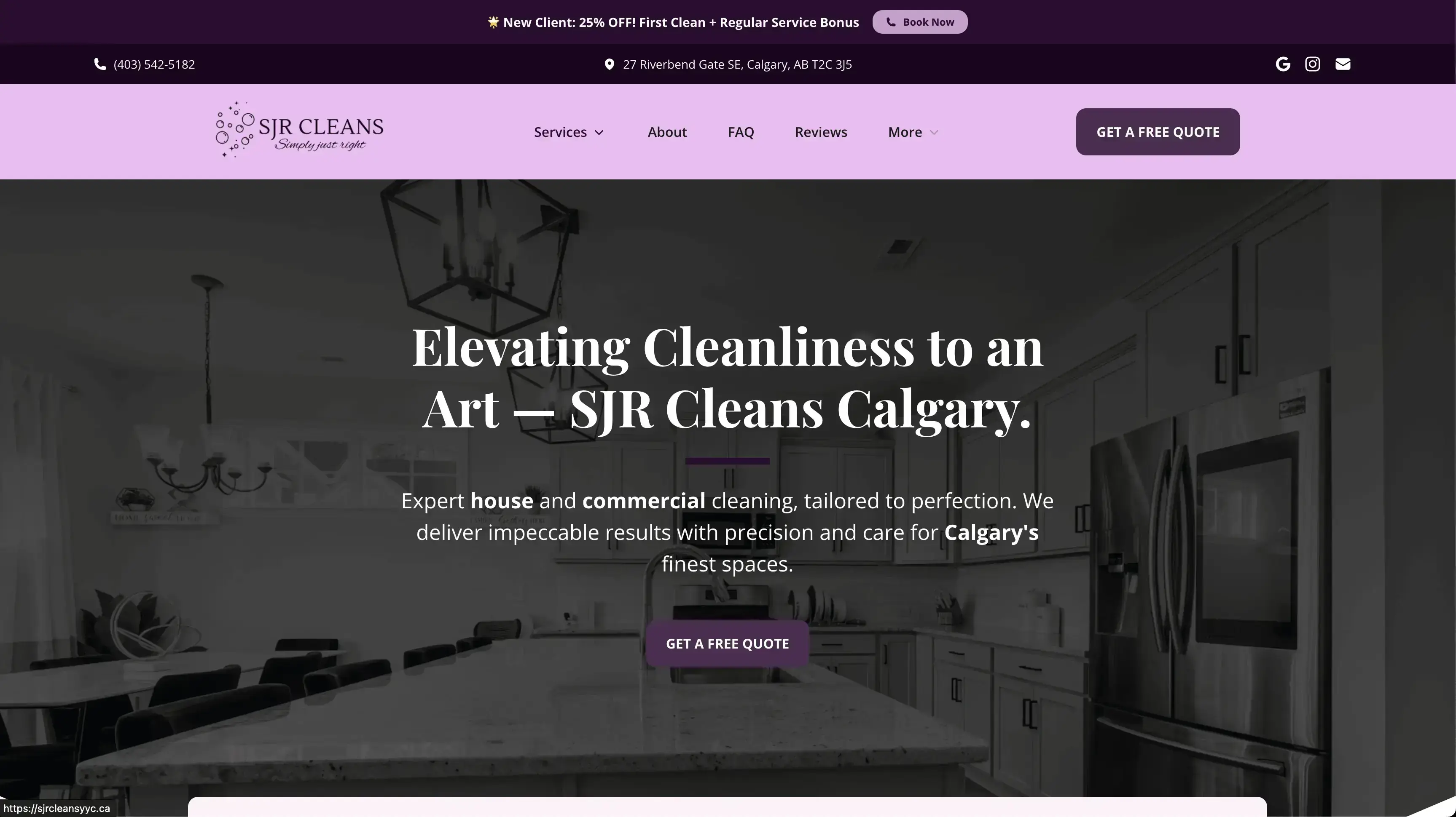 Professional website design for SJR Cleans - custom web design by SP Web Dev in Airdrie for Alberta small businesses