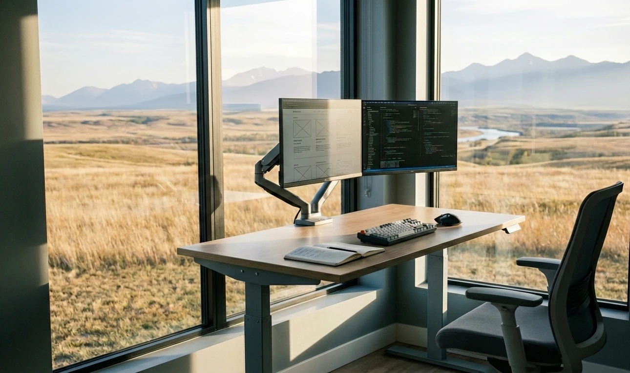 Professional web developer workspace in Airdrie - custom website development for Alberta businesses