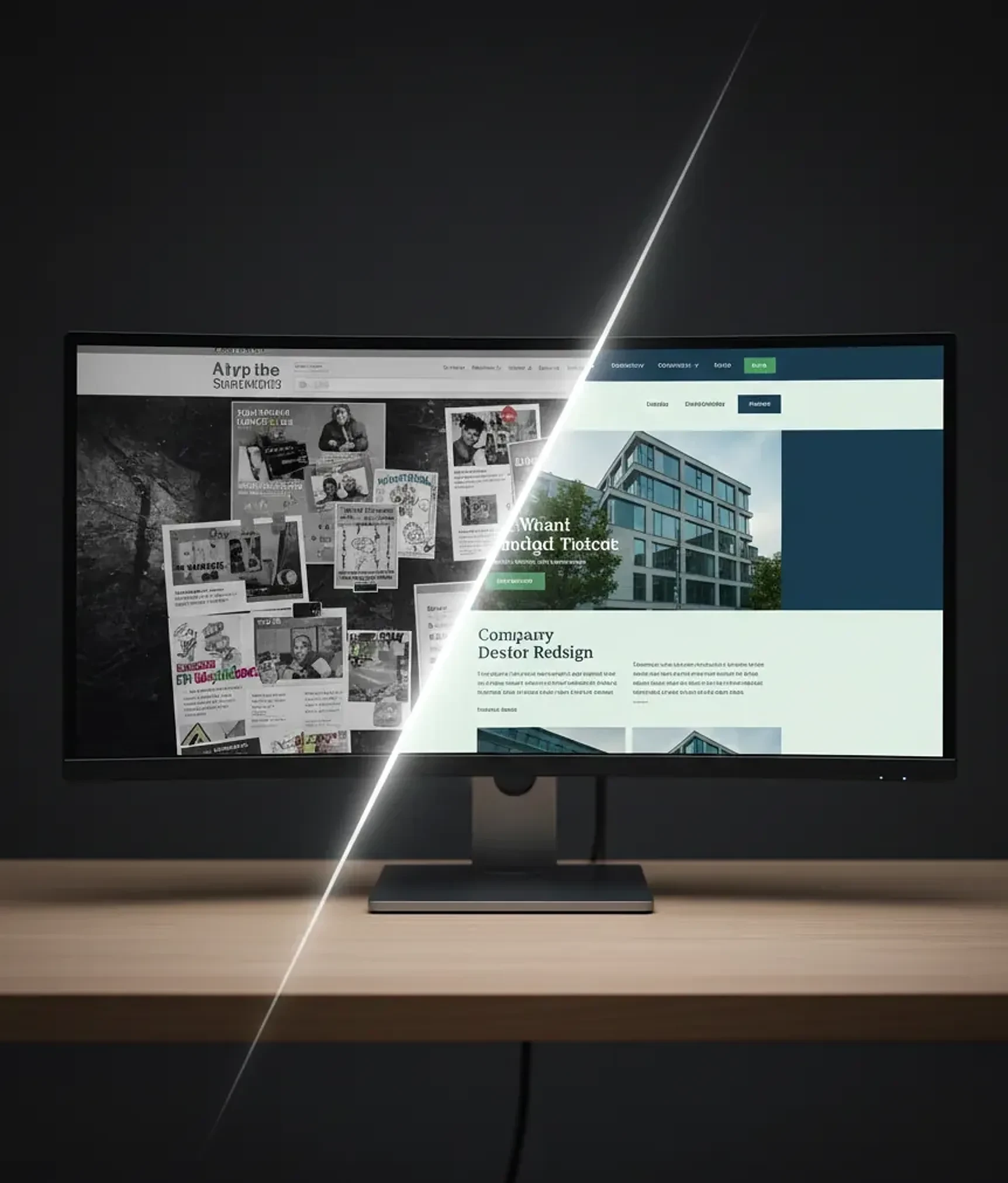 Website redesign mockups shown side by side for an Okotoks service business